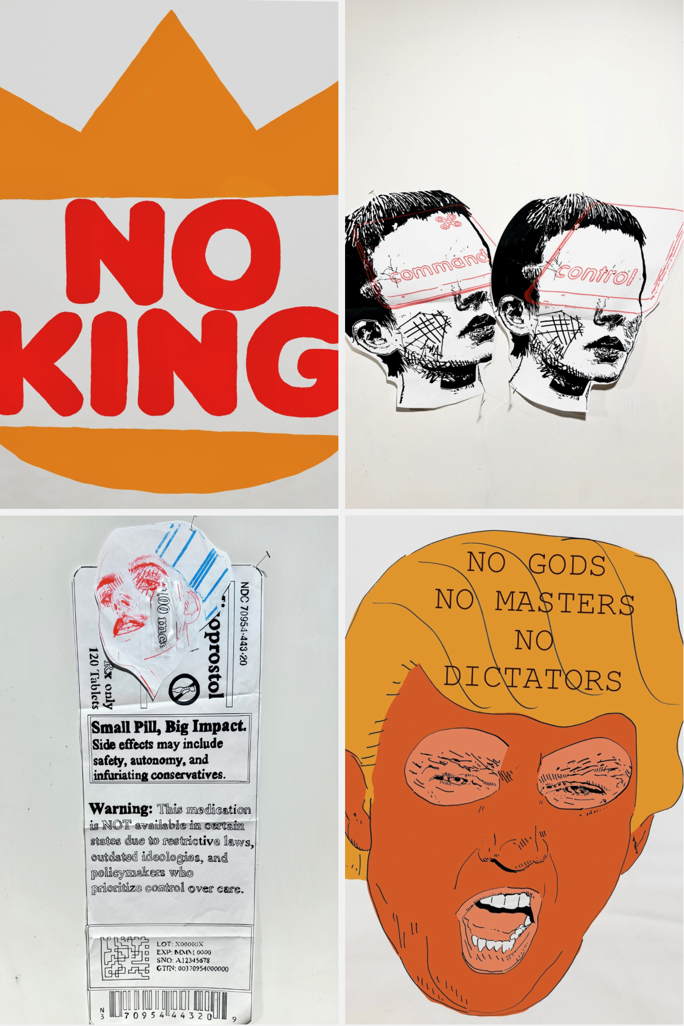 No Gods, No Masters, No Dictators (4 panels)