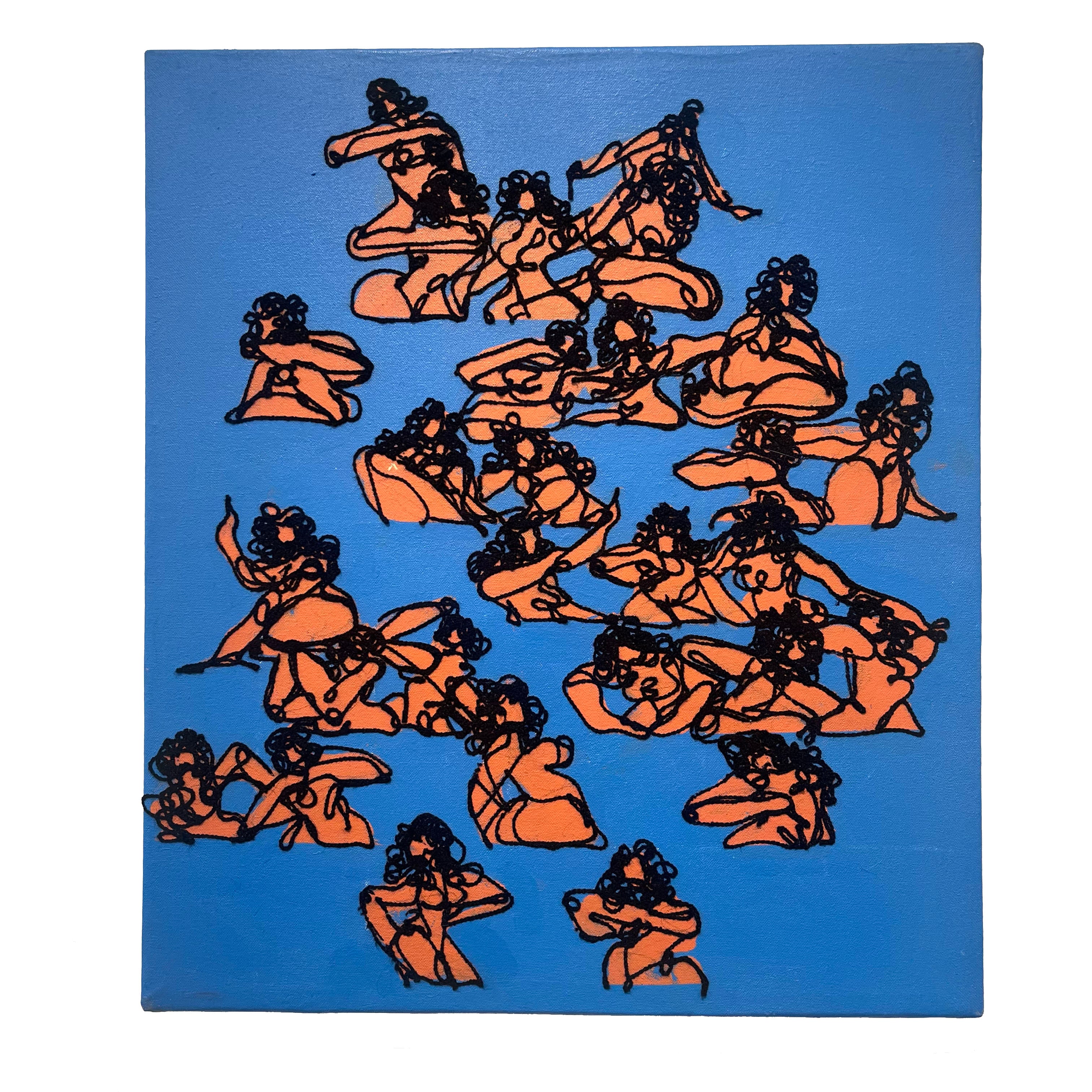 Orange on Deep Blue (Figure Study)