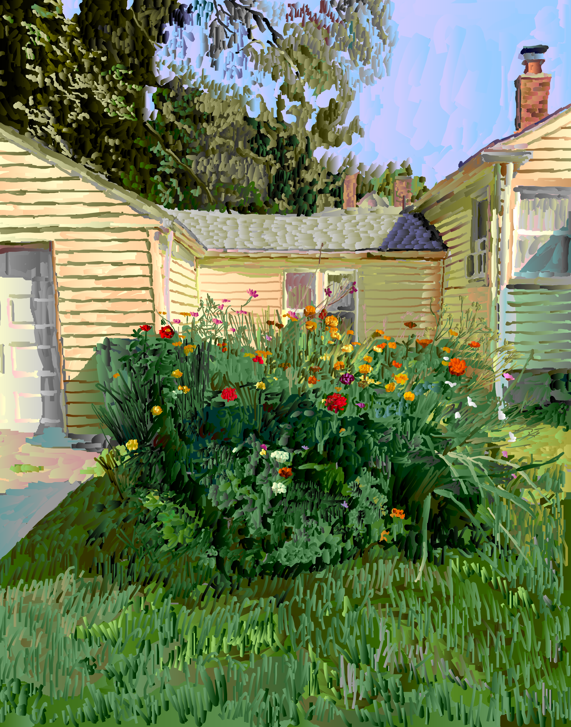 Wild Flowers in Yard (Framed)