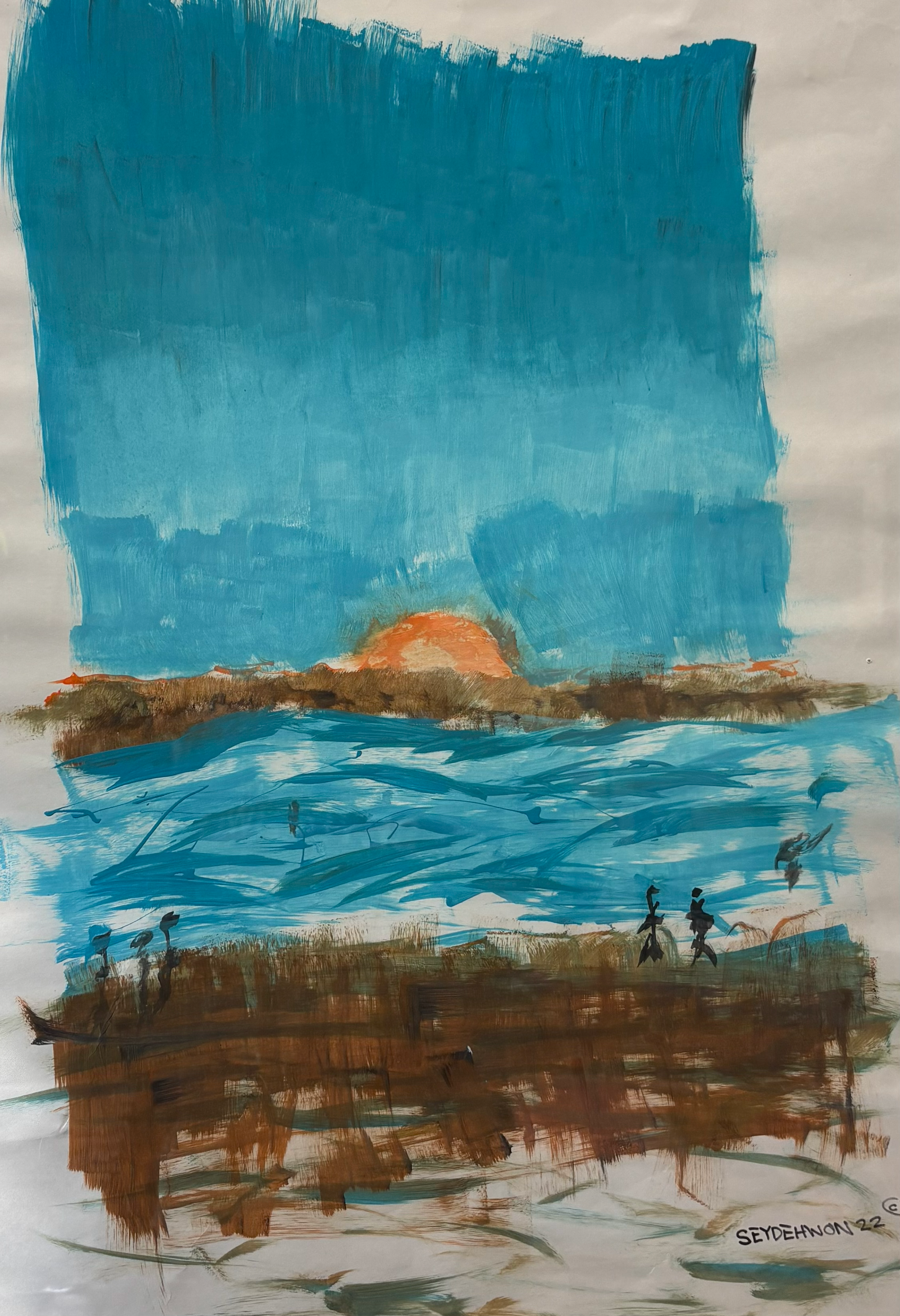 Sunset On The Beach (framed)