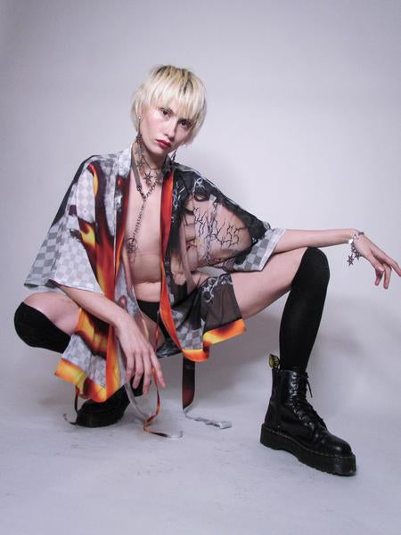 Chiffon Flame Kimono