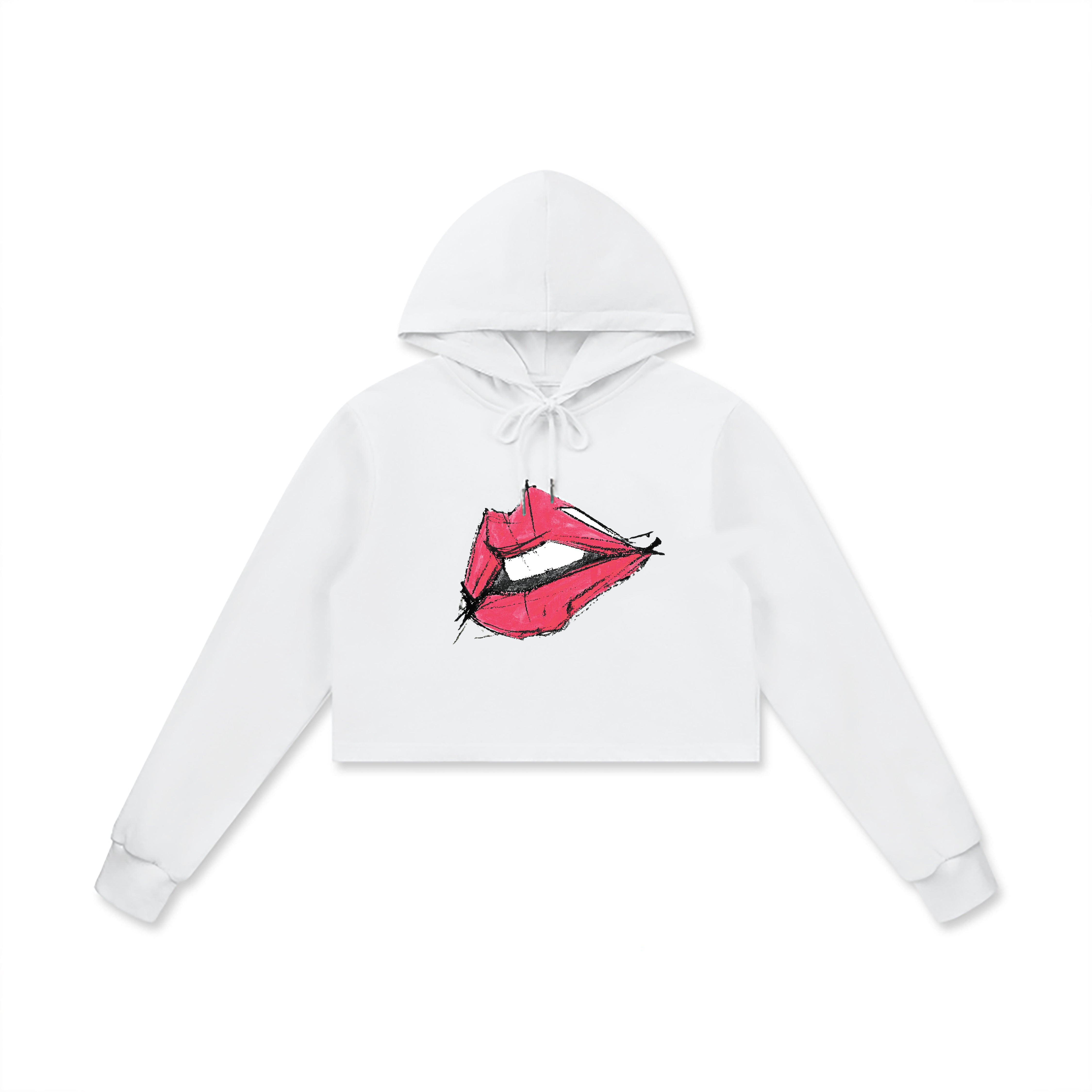 ‘Ferrari Lips’ Crop Hoodie